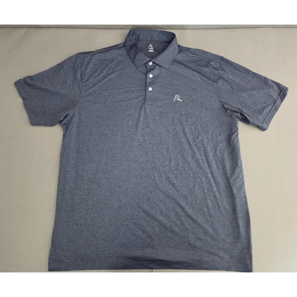 Rhoback Shirt Mens 3 Extra Large Heather Blue Stretch Performance Active Polo